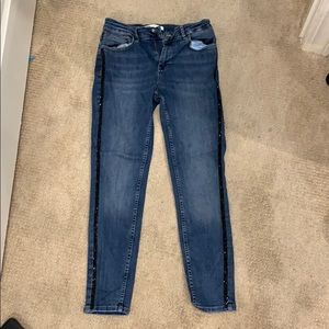 Zara side Jeweled Jeans